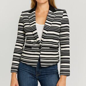 Antonio Melani Tailored Blazer Bold Black & White Stripes Modern Career 4 HSH